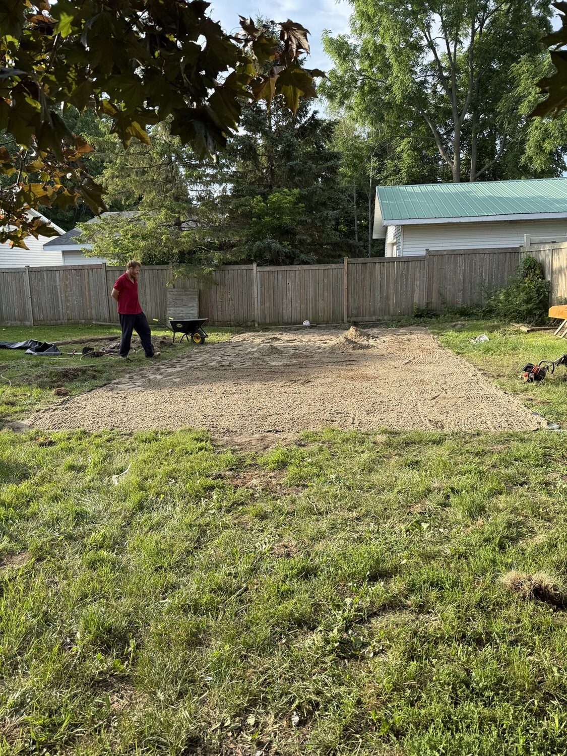 Compacted base preparation for an outdoor installation